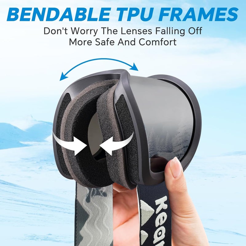 Keary Ski Goggles Men Women Snowboard Goggles Snow Goggles for Adult Youth OTG 100% UV Protection Snowboarding Goggle - Image 5